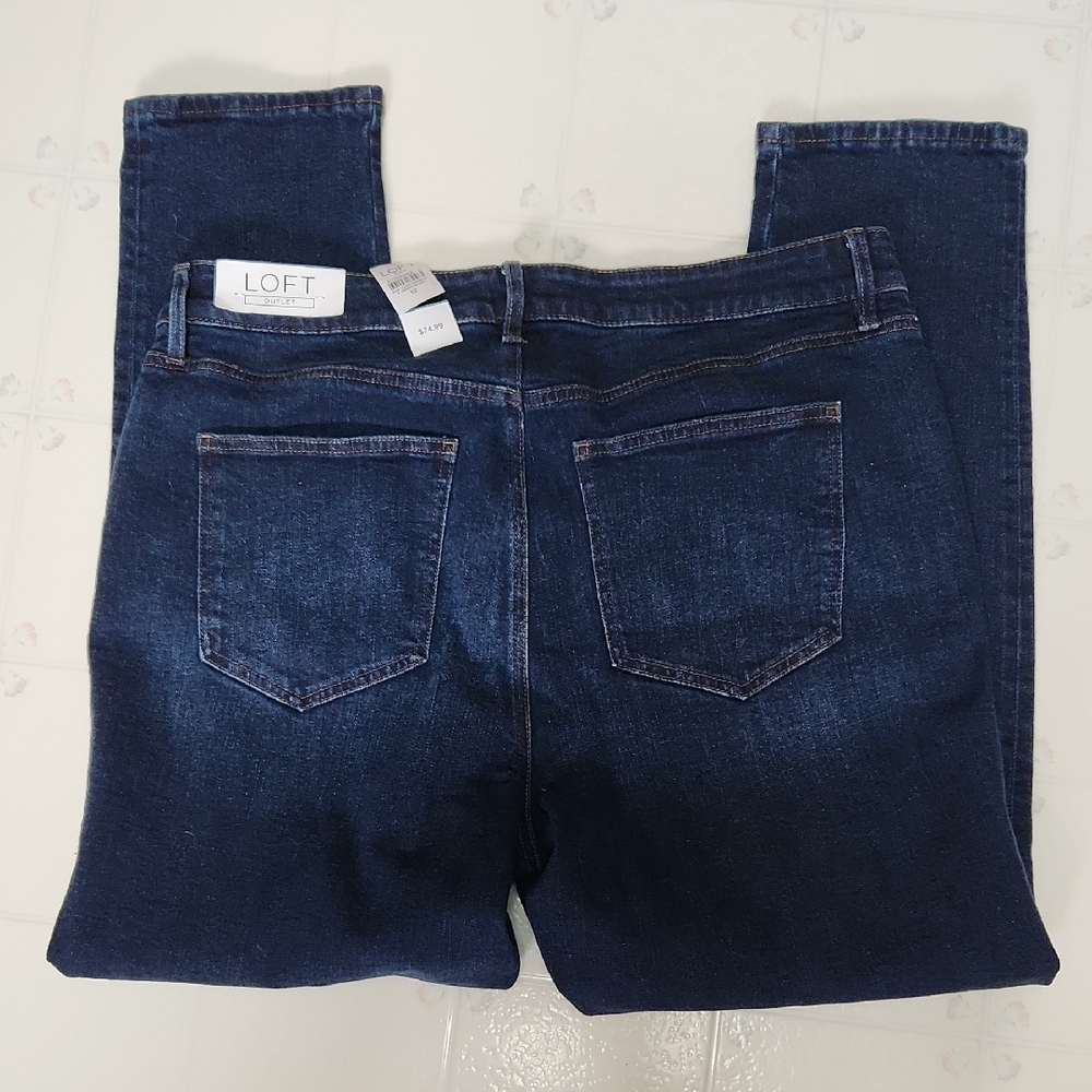 LOFT Dark Blue Skinny Curvy Jeans NWT - Picture 5 of 7